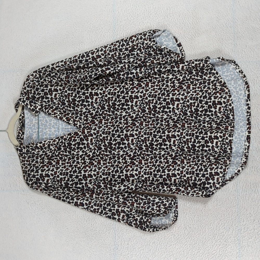 Cowgirl Hardware Women's‎ Leopard Print Chiffon Blouse Size L